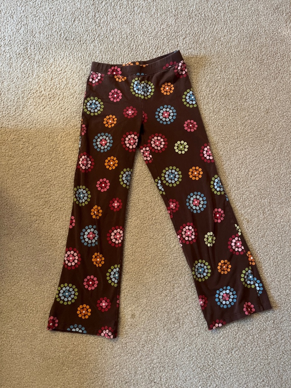 Gymboree Girls Brown Pants with Flowers